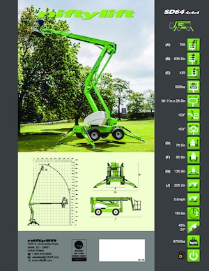 Nacelles à bras articulés sur roues Niftylift SD64 4x4x4