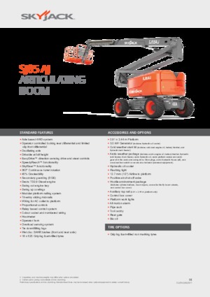 Nacelles à bras articulés sur roues Skyjack SJ 85 AJ