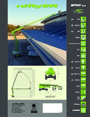 Nacelles à bras articulés sur roues Niftylift SP85 4x4