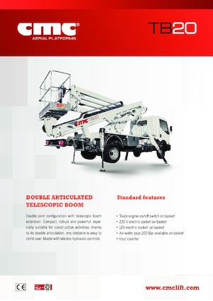 Nacelles à bras articulés montées sur remorque CMC TB20