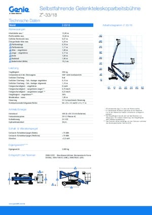 Nacelles à bras articulés sur roues Genie Z-33/18