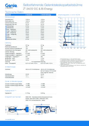 Nacelles à bras articulés sur roues Genie Z-34/22 DC
