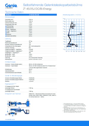 Nacelles à bras articulés sur roues Genie Z-45/25J DC
