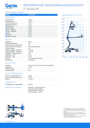 Nacelles à bras articulés sur roues Genie Z-45/25J RT