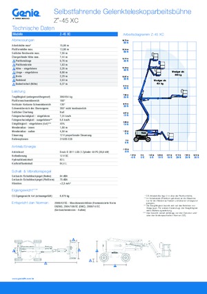 Nacelles à bras articulés sur roues Genie Z-45/25XC