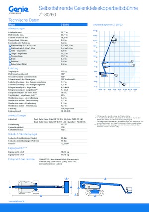 Nacelles à bras articulés sur roues Genie Z-80/60