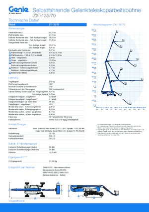Nacelles à bras articulés sur roues Genie ZX-135/70