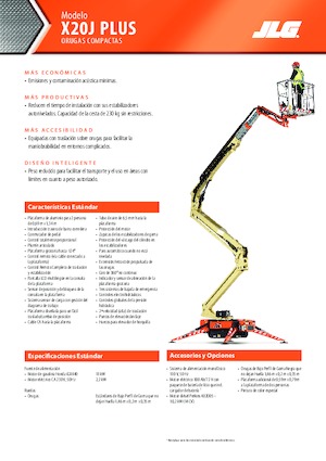 Nacelles à bras articulés sur chenilles JLG X20J Plus