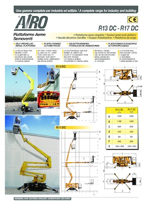 Nacelles à bras articulés sur chenilles AIRO R17 DC