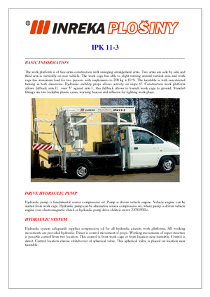 Nacelles à bras articulés montées sur remorque Inreka IPK 11-3