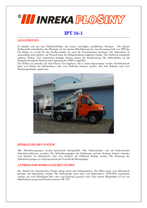 Nacelles télescopiques sur camion Inreka IPT 16-1