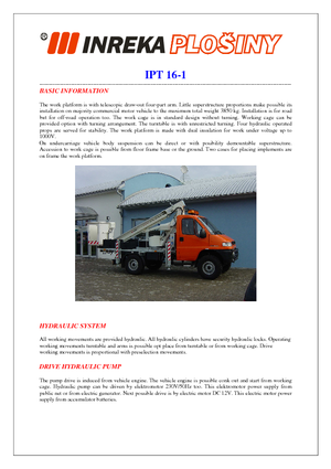 Nacelles télescopiques sur camion Inreka IPT 16-1