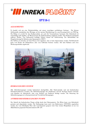 Nacelles télescopiques sur camion Inreka IPT 18-1