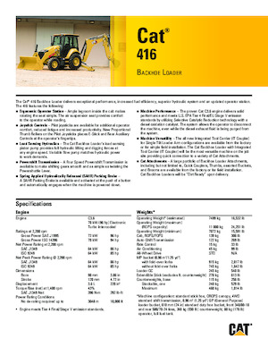 Chargeuses pelleteuses Caterpillar 416