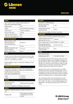 Chargeuses pelleteuses Lännen 8800K