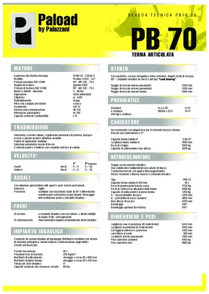Chargeuses pelleteuses Palazzani PB 70