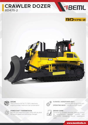 Bulldozers Beml BD475-2