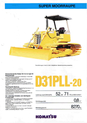 Bulldozers Komatsu D31PLL-20