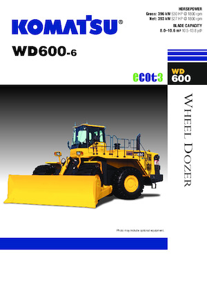 Bouteur sur pneus Komatsu WD600-6