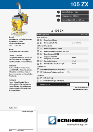 Déchiqueteuses de bois Schliesing 105 ZX