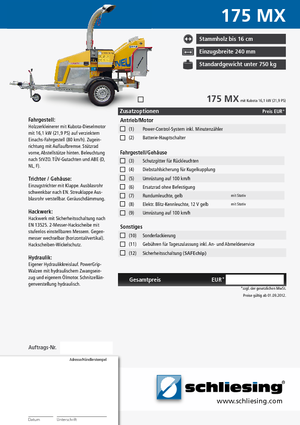 Déchiqueteuses de bois Schliesing 175 MX