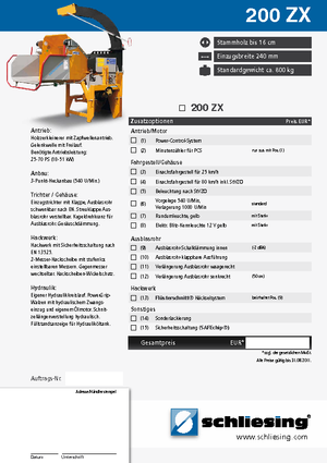 Déchiqueteuses de bois Schliesing 200 ZX
