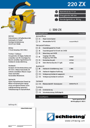 Déchiqueteuses de bois Schliesing 220 ZX