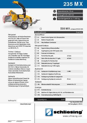 Déchiqueteuses de bois Schliesing 235 MX