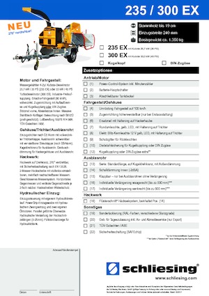 Déchiqueteuses de bois Schliesing 300 EX