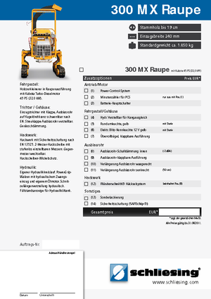 Déchiqueteuses de bois Schliesing 300 MX Raupe