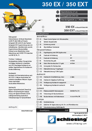 Déchiqueteuses de bois Schliesing 350 EX