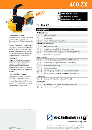 Déchiqueteuses de bois Schliesing 400 ZX