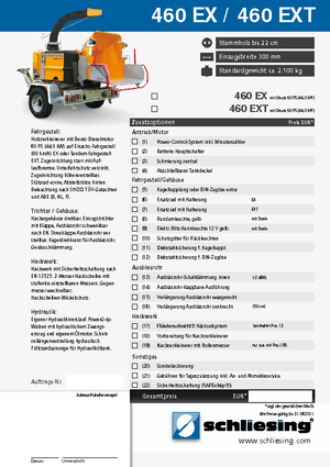 Déchiqueteuses de bois Schliesing 460 EX