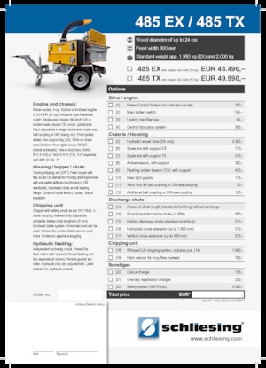 Déchiqueteuses de bois Schliesing 485 TX