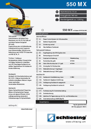 Déchiqueteuses de bois Schliesing 550 MX