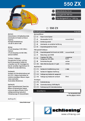 Déchiqueteuses de bois Schliesing 550 ZX Forst