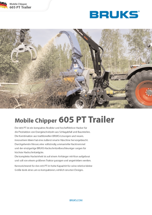 Déchiqueteuses de bois Bruks 605 PT Trailer
