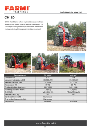 Déchiqueteuses de bois Farmi CH 180 HF