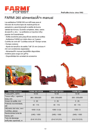 Déchiqueteuses de bois Farmi CH 260 HF 231