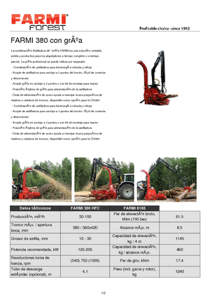 Déchiqueteuses de bois Farmi CH 380 HFC