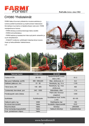 Déchiqueteuses de bois Farmi CH 380 HFC