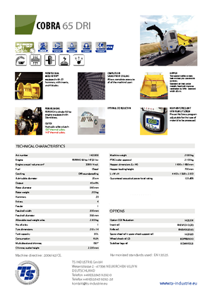 Déchiqueteuses de bois TS-Industrie Cobra 65 DRI