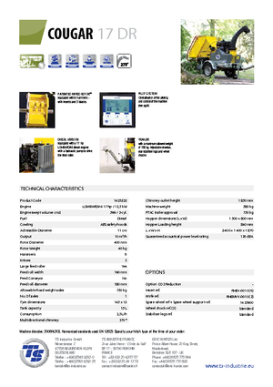 Déchiqueteuses de bois TS-Industrie Cougar 17 DR