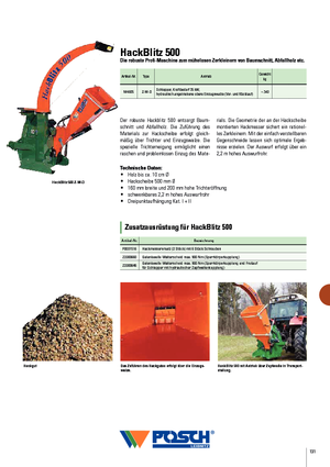Déchiqueteuses de bois Posch HackBlitz 500/100 Z-W-D