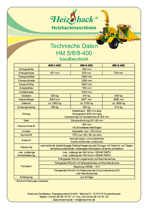 Déchiqueteuses de bois Heizohack HM 8-400