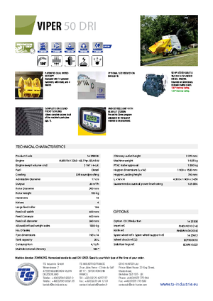 Déchiqueteuses de bois TS-Industrie Viper 50 DRI