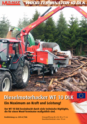 Déchiqueteuses de bois MUS-MAX Wood-Terminator 10 DLK