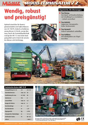 Déchiqueteuses de bois MUS-MAX Wood-Terminator 7 Z