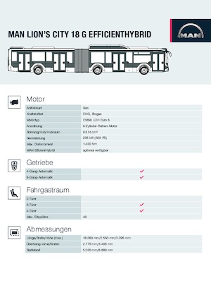 Bus urbain MAN Lion’s City 18 G