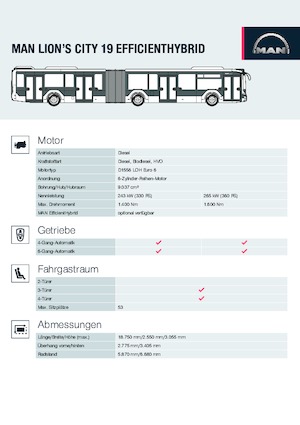 Bus urbain MAN Lion’s City 19